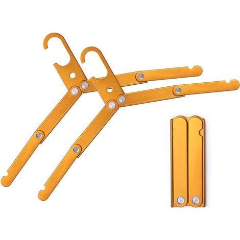 Robuste, faltbare Reisekleiderbügel aus Metall für nasse Kleidung – Tragbares und platzsparendes Reisezubehör (3, orange) (1/5)