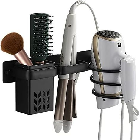 Support pour sèche-Cheveux, Support de Lisseur Support de Lisseur pour Organisateur de sèche-Cheveux Support pour Outils de Salle de Bain Multifonctionnel (1/5)