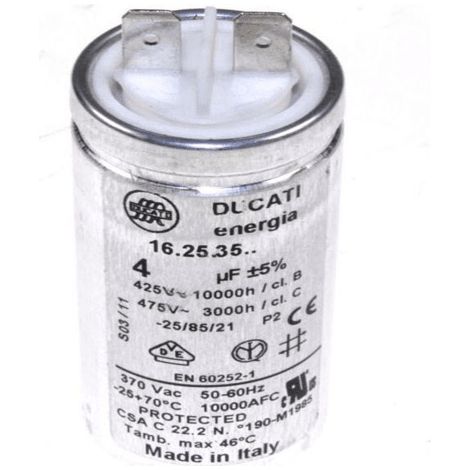 CONDENSATEUR 4MF 425 V POUR CONGELATEUR INDESIT - C00144815 (1/2)