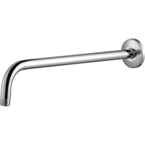 Bras de douche avec bride, 40,6 cm, montage mural, bras de douche d'angle de remplacement pour pomme de douche fixe et pomme de douche à main, chrome