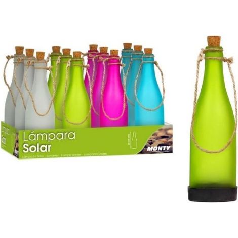 Lampada solare bottiglia vetro 25 cm