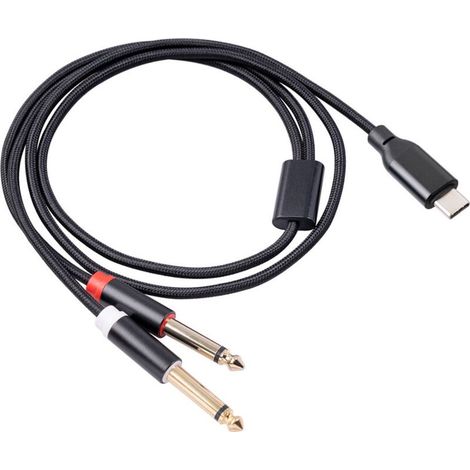 Câble Audio USB C Vers Jack 6 35 Mm Stéréo pour Haut Parleurs Smartphone 1 Mètre (1/4)