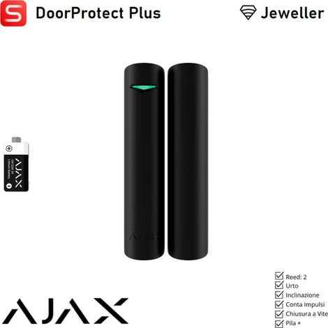 133199 - Superior - Superior DoorProtect Plus Jeweller (8EU) - Drahtloser Öffnungs-, Erschütterungs- und Neigungsmelder (Superior Edition) - Farbe black - Ajax professionelle Sicherheit