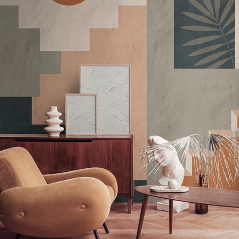 A.S. Creation Livingwalls Fototapete The Wall III 398951 Eine Rolle Ein Motiv 371 x 280 cm Grün Blau Orange (1/4)