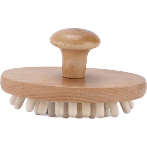 Cepillo de masaje Toivize para perros y gatos – Suave cepillo de masaje para desenredar y acicalar el pelo corto – Mango ergonómico de madera – 13 cm (1/5)