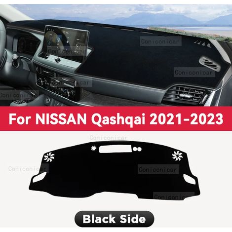 Tapis de protection de tableau de bord (fibre de polyester - côté noir) compatible avec NISSAN QASHQAI 2021, 2022 et 2023. Accessoires auto : pare-soleil, tapis anti-UV pour tableau de bord. (1/5)