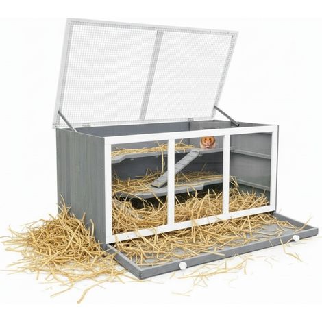Cage à rongeurs cage à hamster cage pour petits animaux cage à souris Villa Grey cage à rats clapier en bois pour petits animaux volière à rongeurs (1/5)