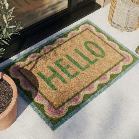 Hello Scallop Printed Coir Doormat (1/2)