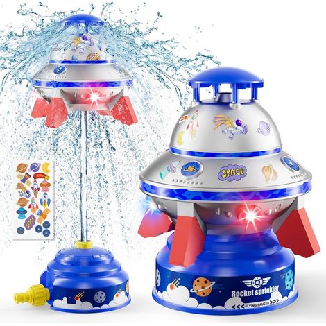 Shine Home Arroseur d’eau rotatif pour enfants avec 8 bras mobiles, jouet d’extérieur pour jardin, jeux d’eau d’été pour enfants et tout-petits, raccord rapide au tuyau d’arrosage, cadeau estival –bla
