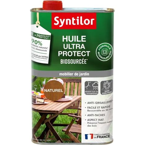 SYNTILOR Huile pour mobilier de jardin nature protect naturel mat 1 l (1/3)