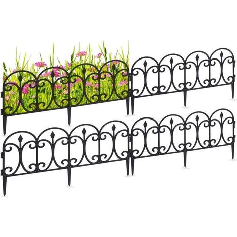 Clôture de jardin en plastique noir vintage 4 pièces - Clôture de jardin en plastique noir vintage 4 pièces (1/5)