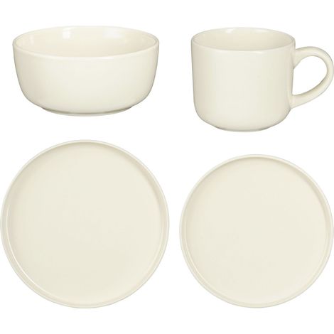 Mica Decorations Geschirrset für 4 Personen Ozzu off white 16-tlg. Teller-Set