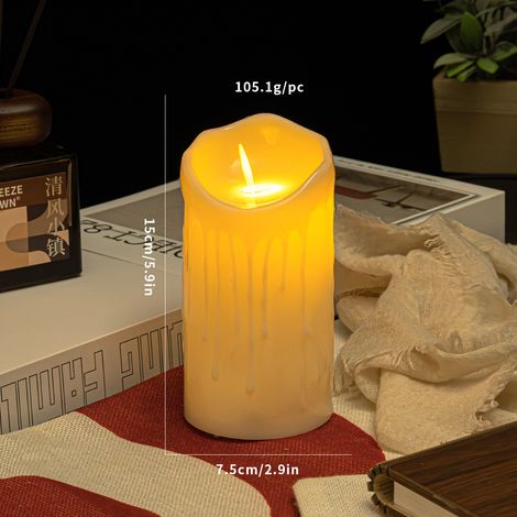 Lampe bougie électronique LED, lampe décorative fausse bougie simulée, accessoire de décoration romantique pour mariage, lumi(Y081) (1/5)