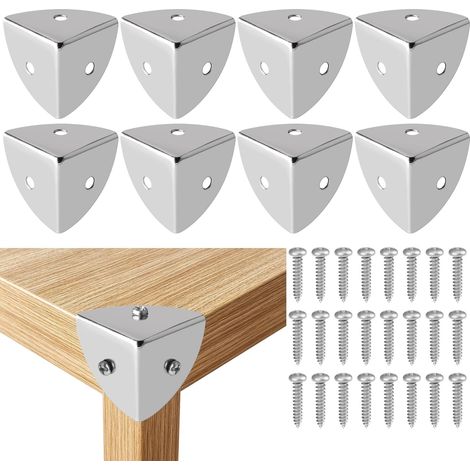 Protection Coin de Table 8 Pcs Meuble d'angle Corniere Aluminium Brossé Convient pour Protection des Meubles, Décoration, Anti-Collision et Anti-Casse, EBJ025-8P (1/5)