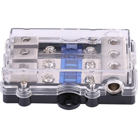 Porte-fusible universel 60A pour autoradio voiture, bloc répartiteur 1 entrée 3 sorties, support de fusible audio automobile (1/5)