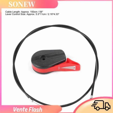 Interrupteur Accélérateur - Pour Tondeuse À Gazon À Poussée Manuelle - Câble 150 Cm - Noir Ou Rouge - 1 Pièce (1/5)