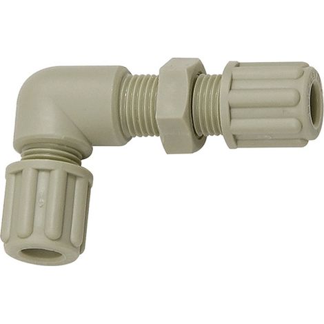 Riegler Winkel-Schottverbindung, M16x1,5, für Schlauch 8/10 mm, SW 22, PP (1/3)