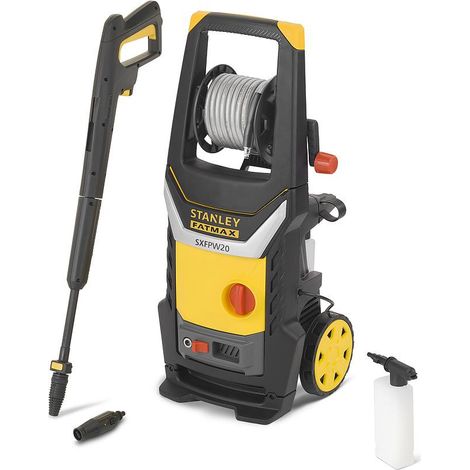 Stanley – Nettoyeur haute pression électrique 140 bar max – Puissance 2000W – Débit 440L/h – Tuyau 8m avec enrouleur – Pour chantiers humides (1/10)