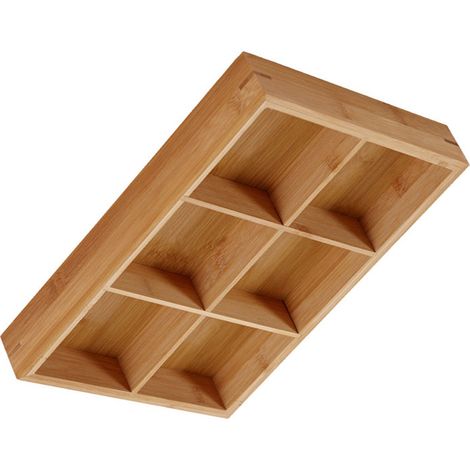 Plateau en bois compartimenté à plusieurs niveaux, plateau de service pour restaurants de fondue chinoise, assiette à sushis, 6 compartiments (1/5)