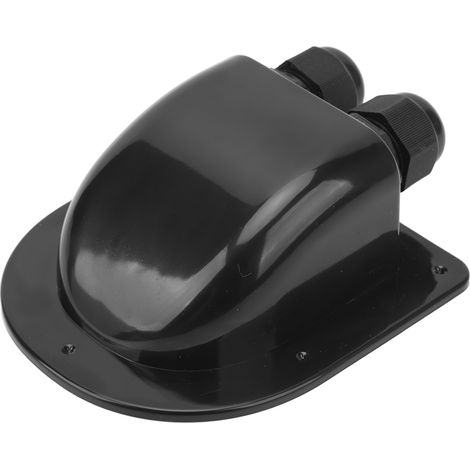 Caja de entrada de cables IP68 resistente al agua y a la intemperie Caja de entrada de cables doble para techo de vehículos recreativos, embarcaciones o embarcaciones de recreo, color negro (1/5)