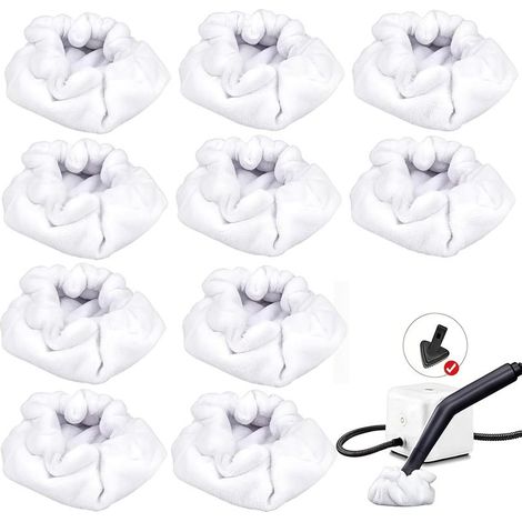 Lot de 10 Petits tampons en Microfibre compatibles avec Les nettoyeurs Vapeur Dupray, etc. pour Brosse Triangulaire – Accessoires réutilisables et lavables (1/5)