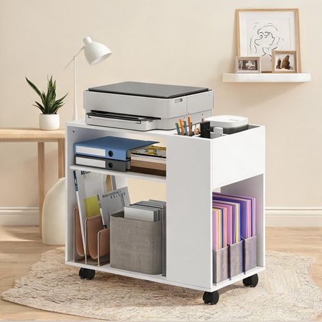 Meuble de rangement de bureau blanco 70 x 36 x 60 cm (1/5)