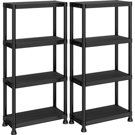 Étagère de Rangement, Lot de 2, 4 Niveaux, Plastique, 80 kg (1/5)
