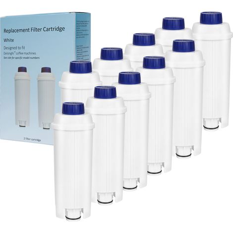 10x Filtre à eau pour Delonghi compatible pour DLSC002 ECAM ETAM EC800 avec charbon actif pour 60 litres d'eau (1/5)