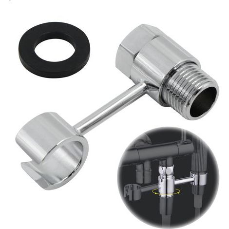 360° Support de Douche Sans Perçage - Pommeau Douchette Réglable, Raccordement 20mm éCrou Porte Universel Attache Pomme de Douche, Chromé pour Salle de Bain, Installation Facile (1/4)
