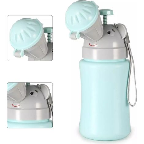 Urinoir d'urgence pour nourrisson de 500 ml, portable et lavable, bleu, pour garçon, idéal pour les voyages, la voiture et le camping (1/5)