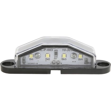 Éclairage de plaque d'immatriculation à 4 LED, 10-30 V, étanche IP67, lampe durable pour remorque, camping-car, fourgonnette et camion. (1/5)