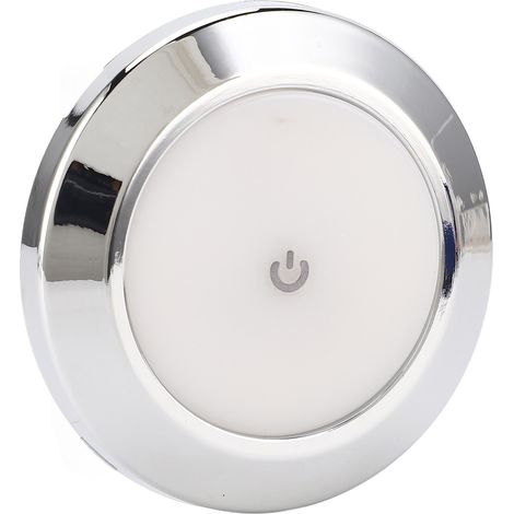 Plafonnier LED 12V 2,8 pouces pour camping-car, plafonnier intérieur avec interrupteur tactile marche/arrêt, adapté aux yachts et bateaux, éclairage de plafond DC. (1/5)