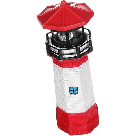 Solar-Gartenleuchte, LED-Dekorative, drehbare Leuchtturmlampe, Rot, 27 x 9 cm, wasserdicht, Landschaftsbeleuchtung