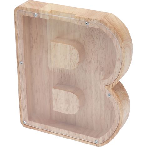 Tirelire en bois avec l'alphabet anglais, lettre B (1/5)