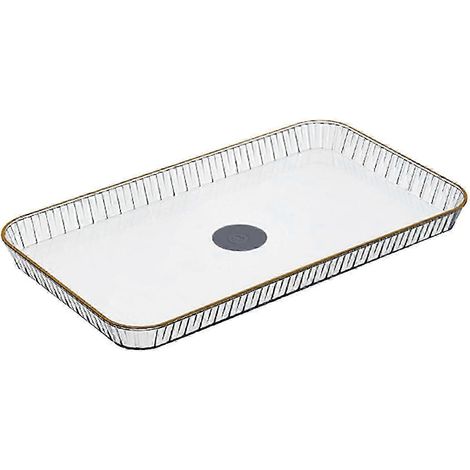 Plateau de service rectangulaire pour ranger maquillage, assiette à fruits et légumes pour desserts (1/5)