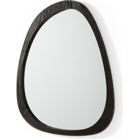Miroir mural ovale bois foncé Blac L 81cm (1/2)