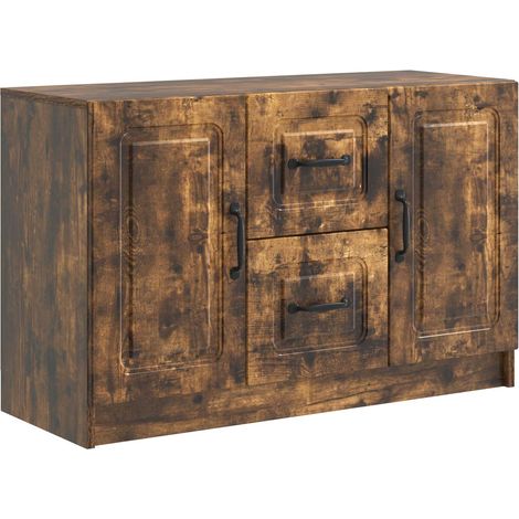Sideboard Smoked Oak 89 x 34.5 x 57 cm Engineered Wood vidaXL