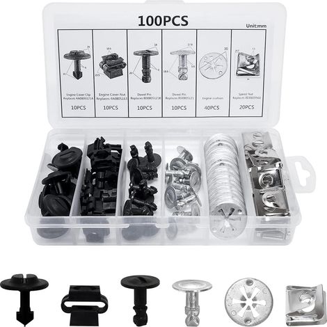 100tlg. Auto Clips Set 6 Arten Befestigungsclips für Stoßstange & Karosserie (1/5)