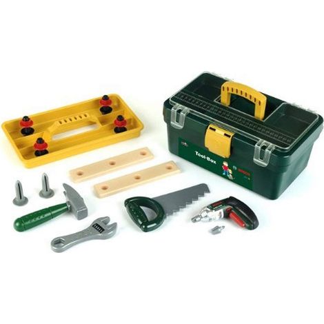 Caisse Outils Avec La Visseuse-Dévisseuse Ixolino Piles Et D'Autres Accessoires Comme Marteau Scie Clé Molette Dimensions : 32 X 205 X 15