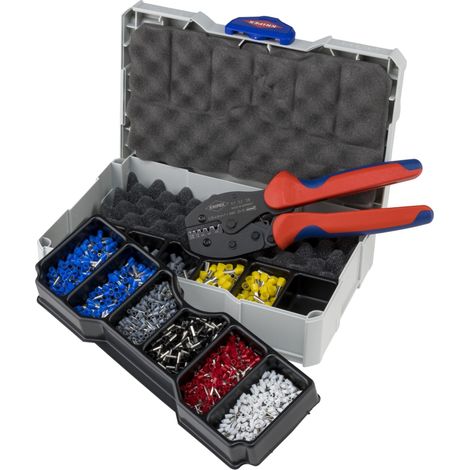 KNIPEX 97 90 23 Surtido de crimpado para punteras huecas 8 piezas 265 mm