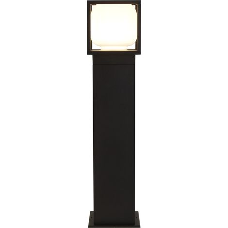 Paletto Esterno Moderno Atene Alluminio Bianco Policarbonato Nero Led 9W 3000K (1/5)