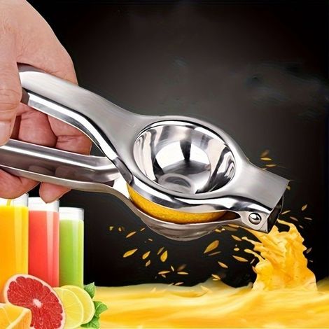 Presse-agrumes manuel en acier inoxydable 1 pièce - Presse-agrumes en métal durable, ustensiles de cuisine (1/4)