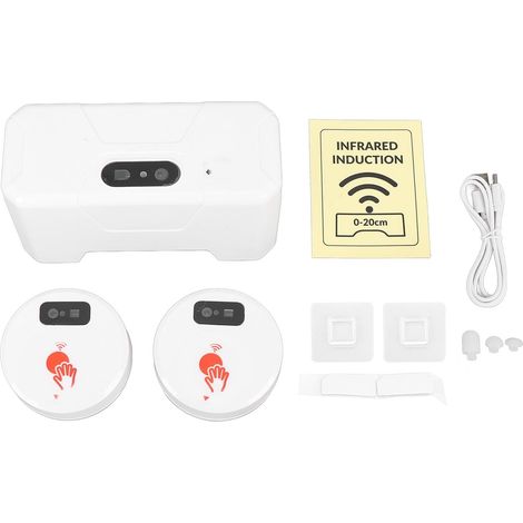 Kit de chasse d'eau automatique, 2 capteurs 1800 mAh ABS (1/5)