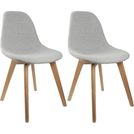 MEDYNA - Lot de 2 Chaises Scandinaves Grises (1/5)