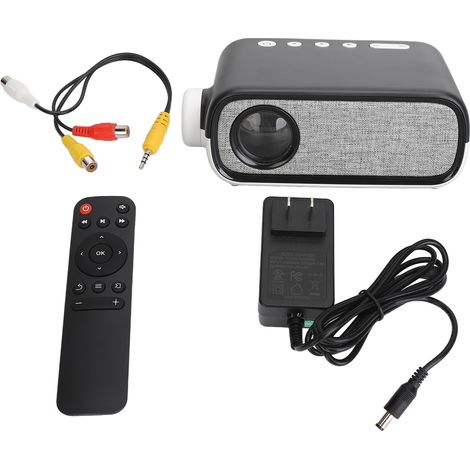 Mini-projecteur LED 1080P, projection de 127 à 381 cm, télécommande incluse, pour maison et bureau, prise US 100-240V, noir (1/5)