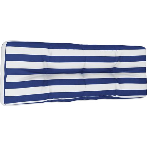 Cojín de sofá de palets tela a rayas azul y blanco 120x40x12 cm vidaXL