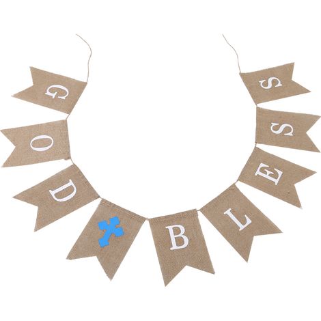 Queue de baleine en lin tendance, fanions suspendus en jute pour fête (03) (1/5)