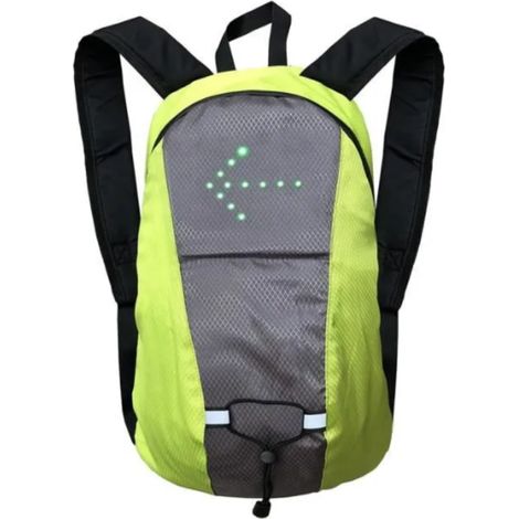 Sac À Dos Cycliste - Lampe LED Clignotante Intégrée - Télécommande Sans Fil - 15 L - Pour Sécurité Routière Urbaine Et Randonnée