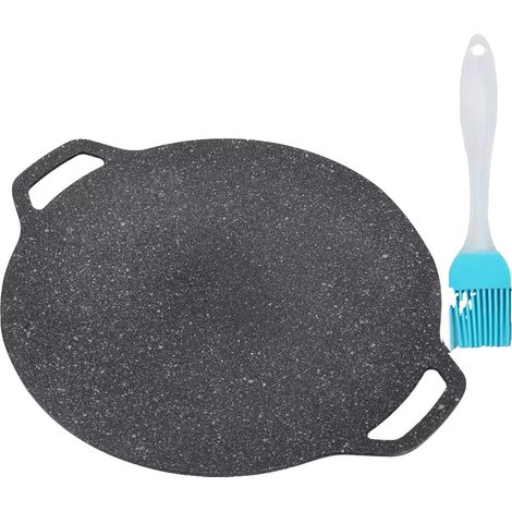 Poêle à Griller KBBQ, Revêtement en Pierre Médicale Antiadhésif, Design Rond, Avec brosse de nettoyage (1/2)