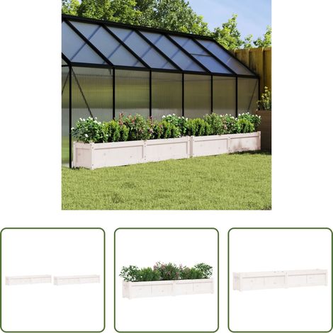 vidaXL Jardineras de exterior 2 unidades madera maciza de pino blanco (1/5)